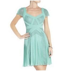 sachin and babi light blue dress Bcbgmaxazria Tiered Ruffle Halter Dress In Green Combo main image 1